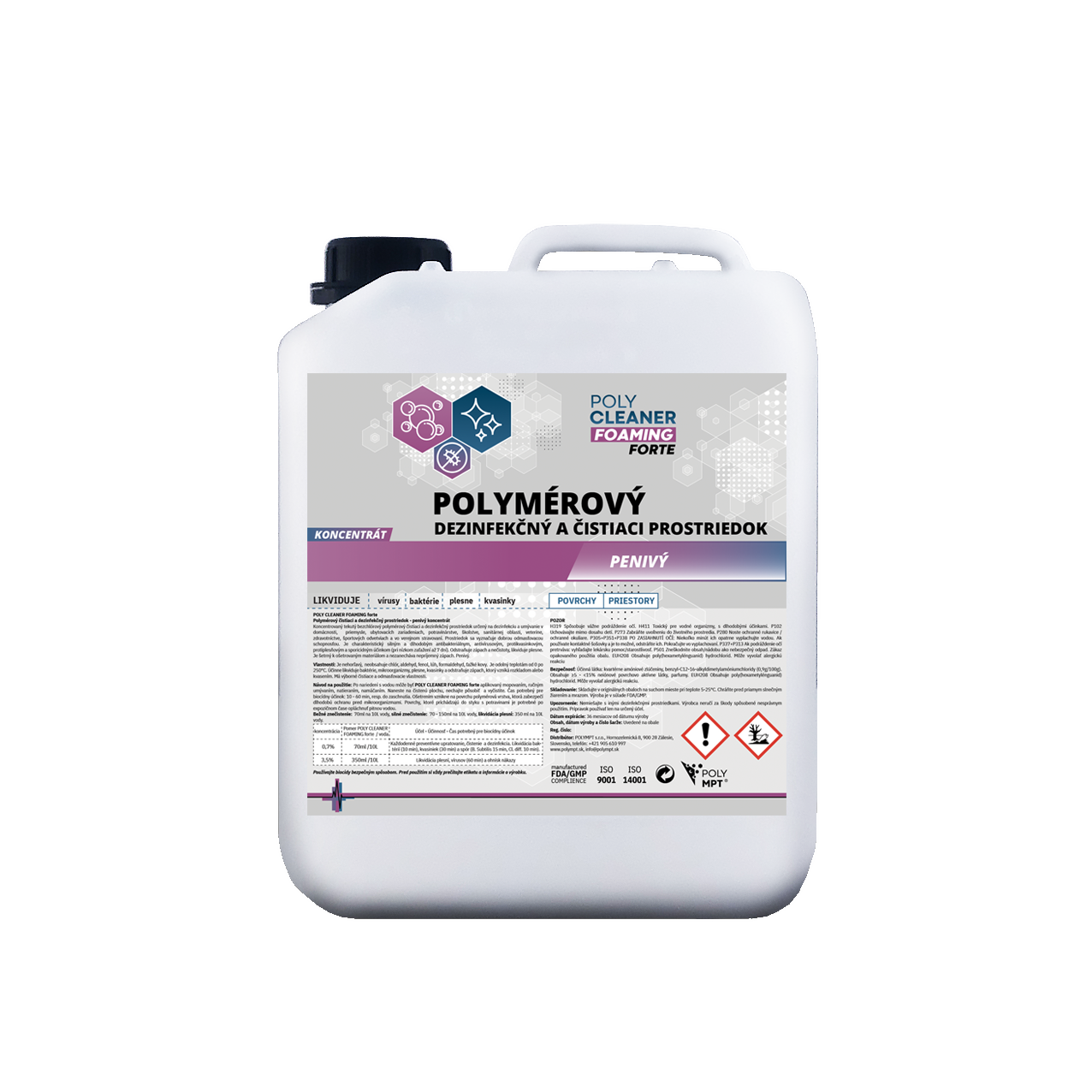 Polymerová dezinfekce POLY CLEANER FOAMING forte