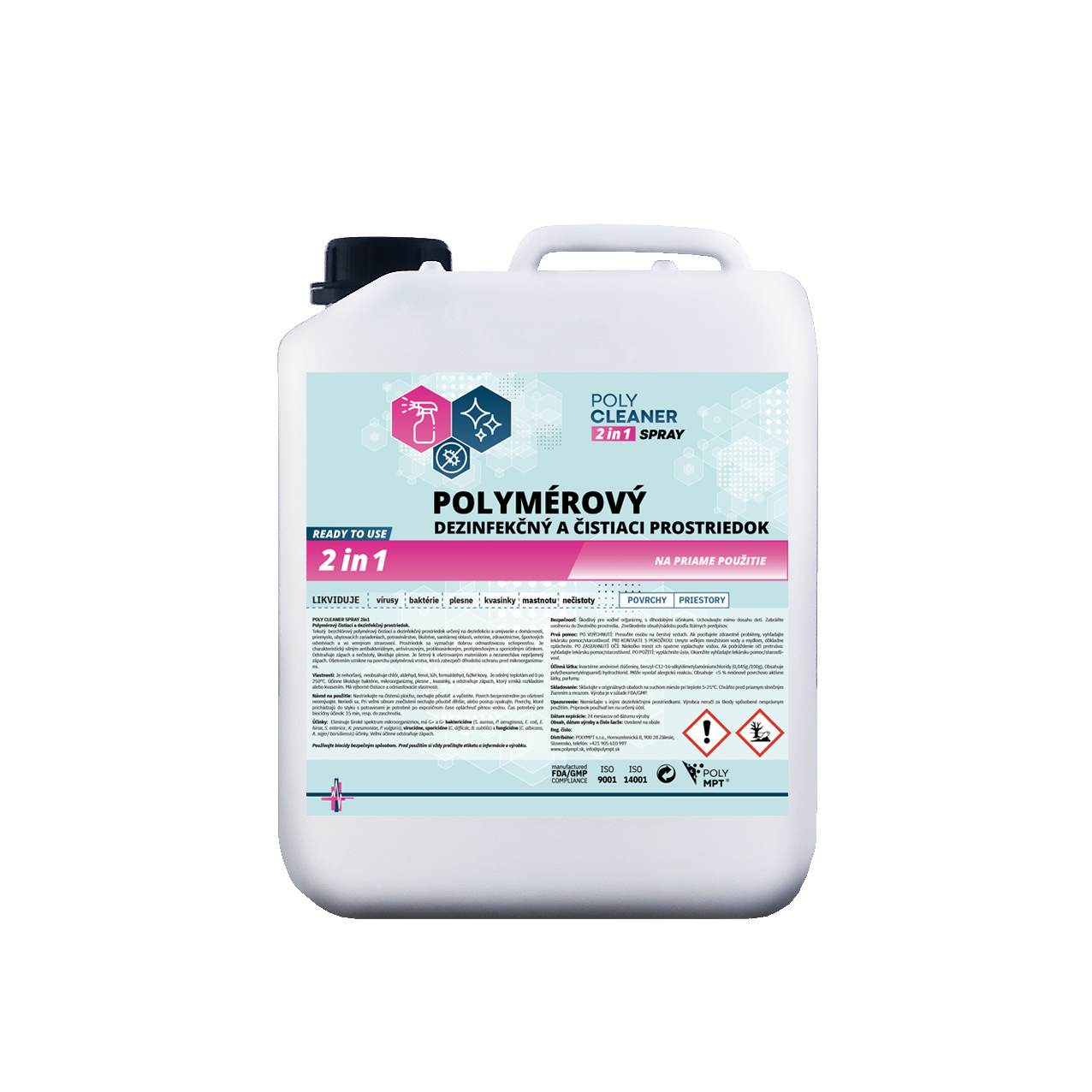 POLY CLEANER SPRAY 2 v 1 univerzální čistící a polymerový dezinfekční prostředek