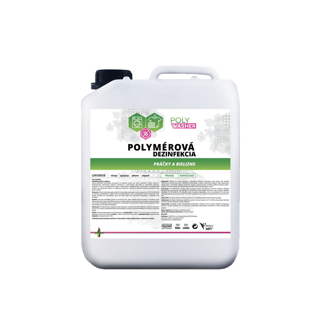 Polymerová dezinfekce POLY WASHER - pračky a prádla