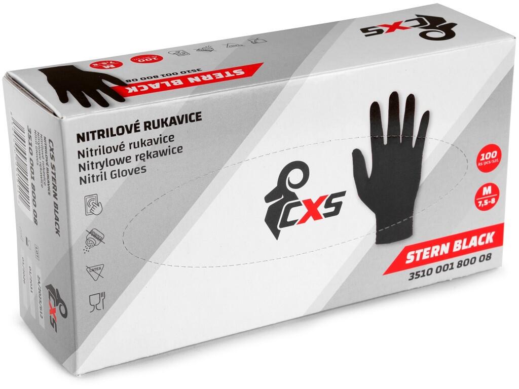 Rukavice CXS STERN BLACK, jednorázové, nitrilové