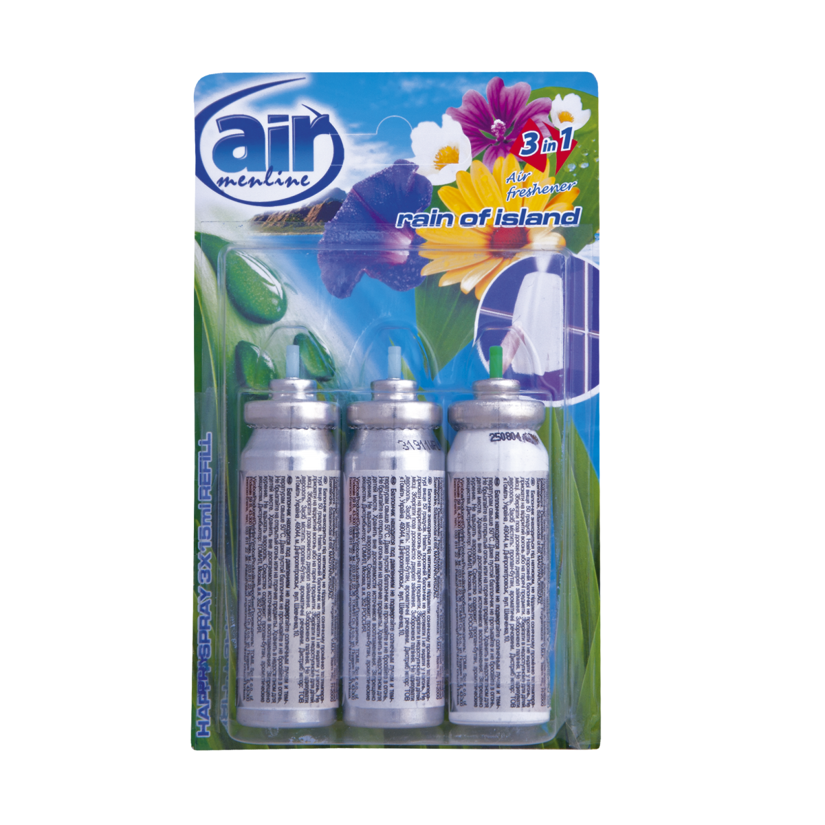 Air Menline sprej osvěžovač refill 3x15ml Rain of Island náplň