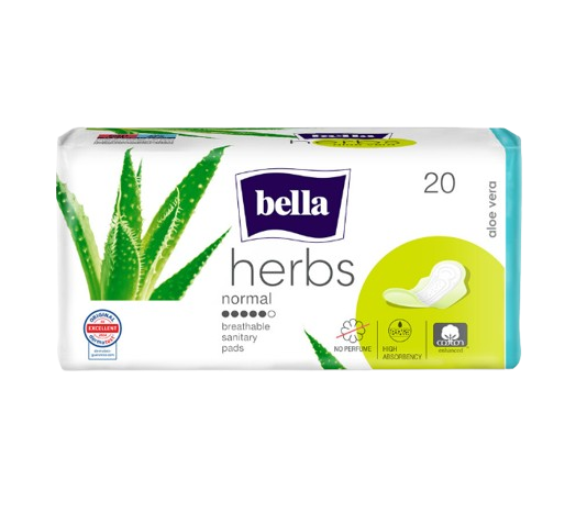 Bella Herbs Aloe Vera 20ks, jednotlivě balené hygienické vložky