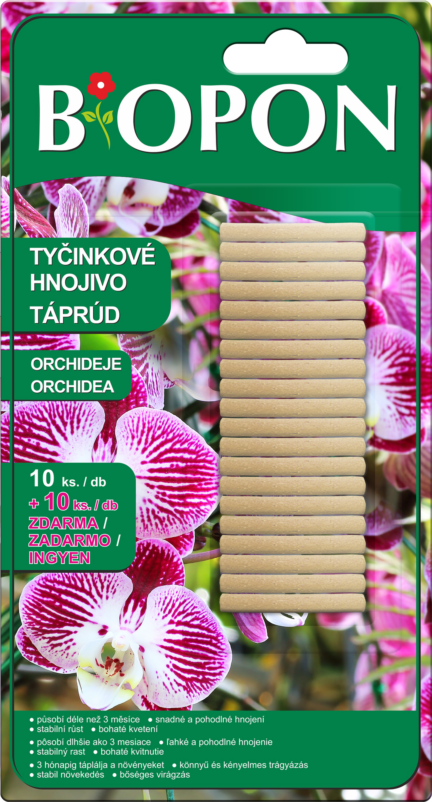 Bopon hnojivové tyčinky na Orchidea 10ks