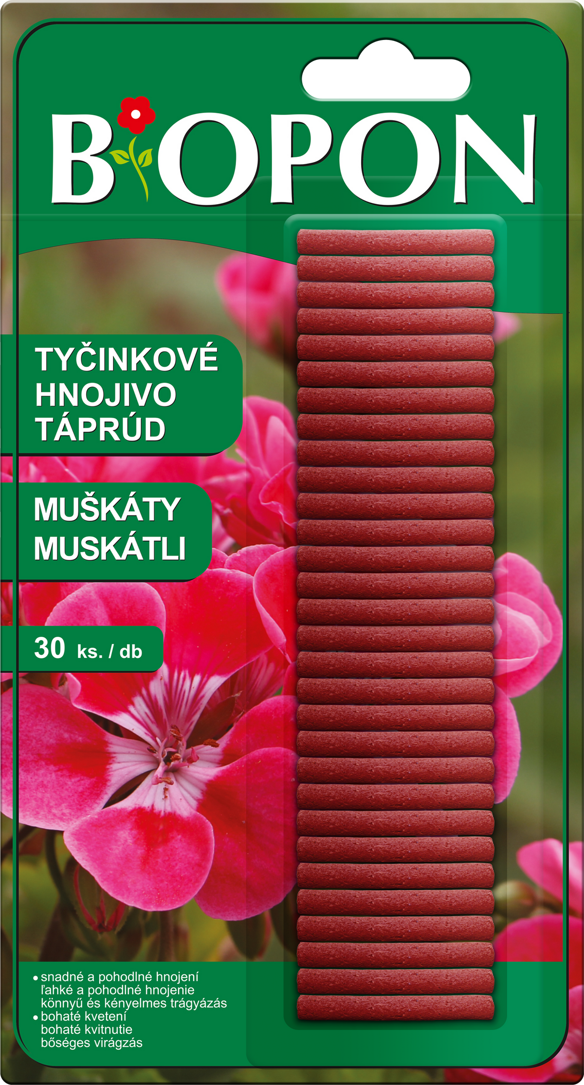 Bopon hnojivové tyčinky Pelargonie 30ks (muškáty)