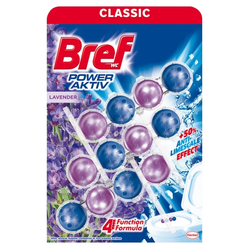 Bref WC CLASSIC power aktiv 3x50g Lavender závěs