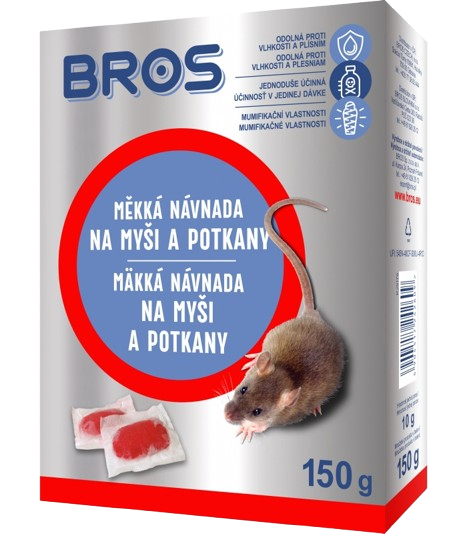 BROS měkká návnada na myši, krysy a potkany 150g