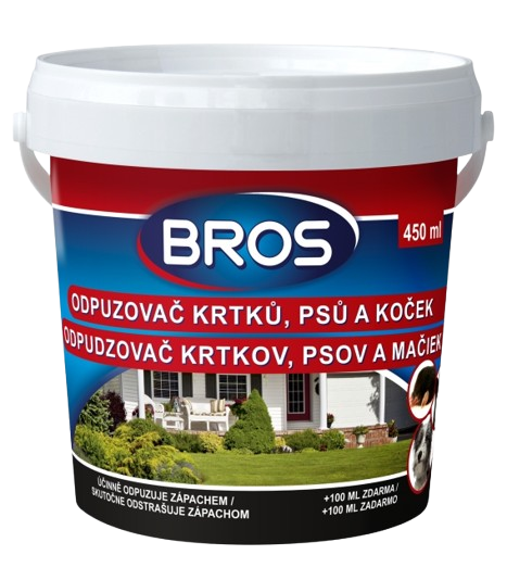 BROS odpuzovač krtků, psů a koček 350ml+100ml ZDARMA