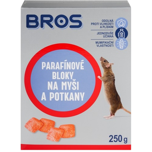 BROS parafínové bloky na myši, krysy a potkany 250g