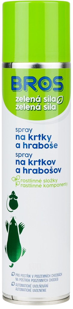 BROS zelená síla sprej na krtky a hraboše 400ml