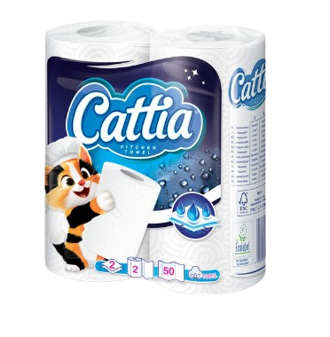 Cattia kuchyňské utěrky 2vrstvé, 10m, 2x50 útržků