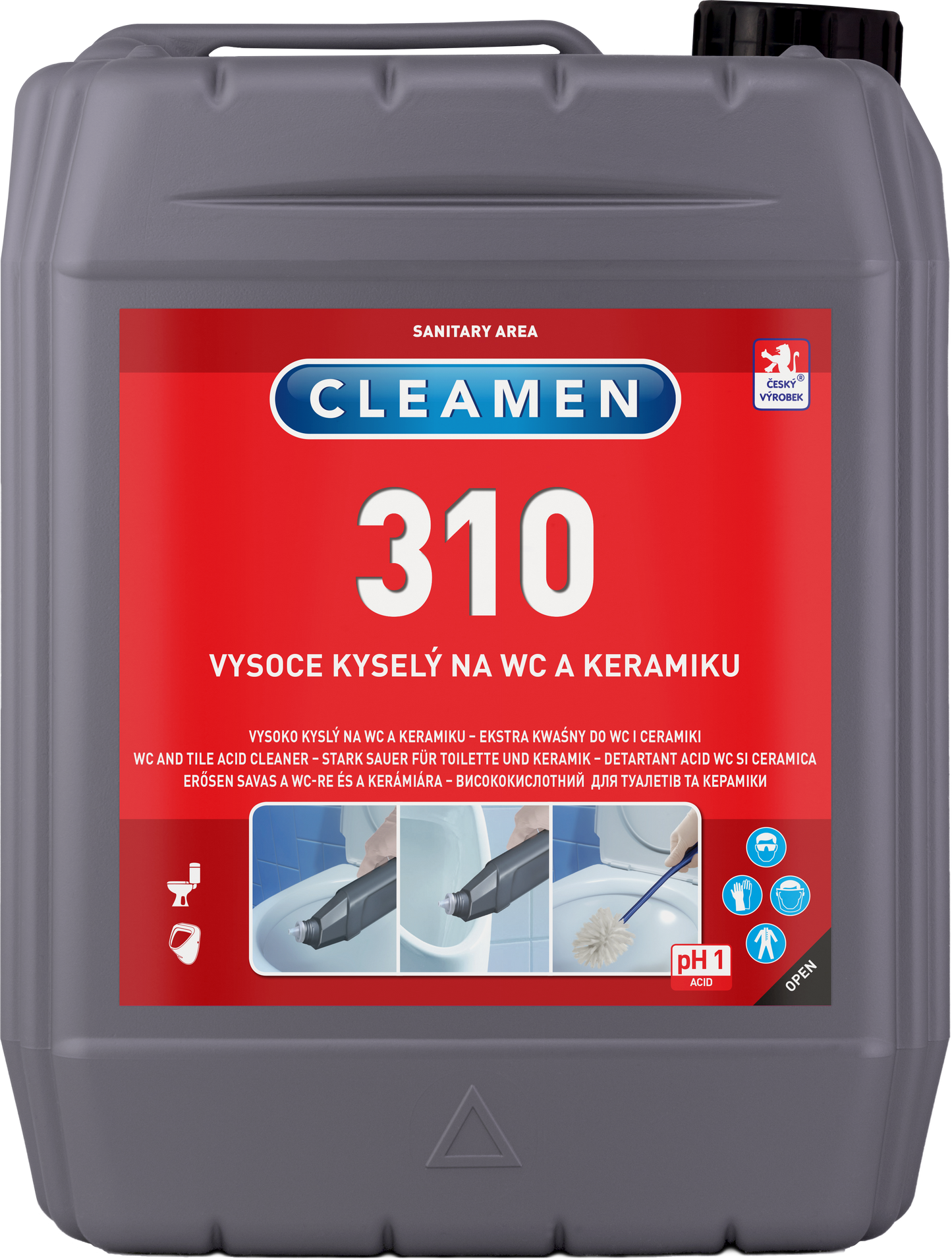 CLEAMEN 310 gelový kyselý čistič WC a keramiky 5l