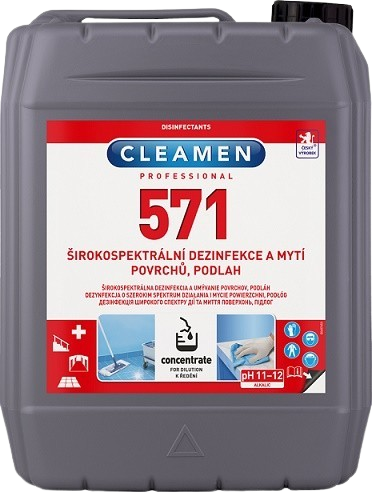 CLEAMEN 571 concentrate širokospektrální dezinfekce a mytí povrchů, podlah 5l