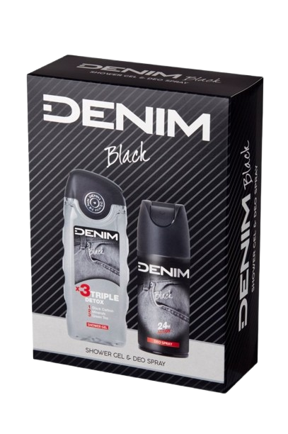 DENIM DEO Black 150ml+sprchový gel 250ml