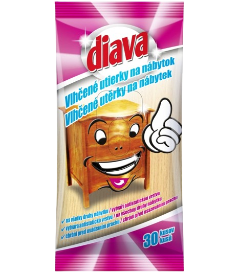 Diava vlhčené ubrousky na nábytek 30ks