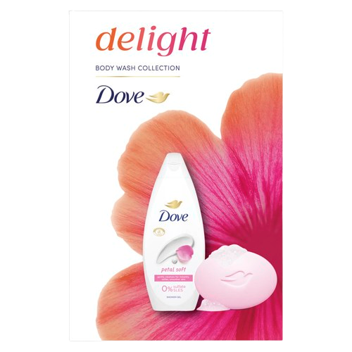 Dove Sprchový gel Petal Soft 250ml+ Dove tableta 90g