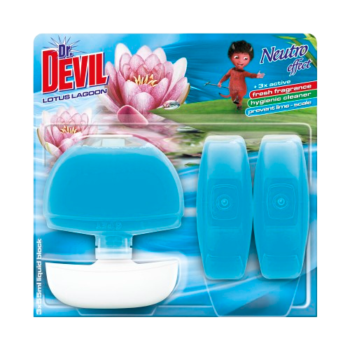 Dr. Devil tekutý WC blok neutro efekt 3x55ml Lotus lagoon