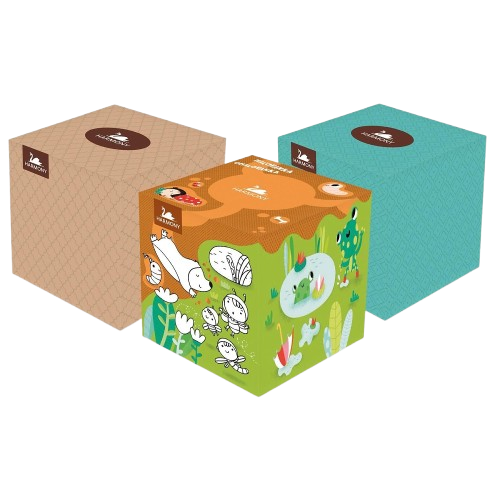Kapesníky papírové 3vrstvé 60ks v krabičce CUBE BOX