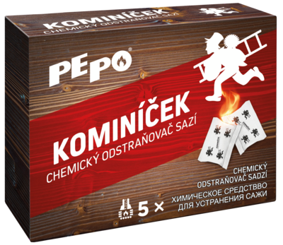 Kominíček krabička 5ks x 14g chemický odstraňovač sazí