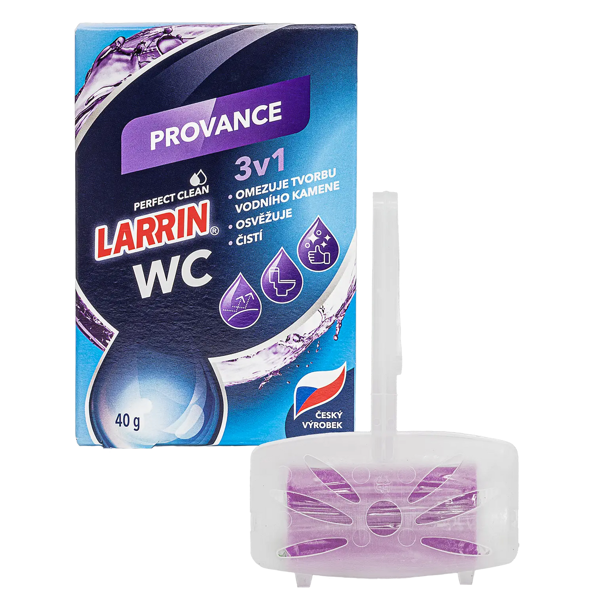 LARRIN WC závěs Provance fialový 3v1, 40g (komplet, blistr)