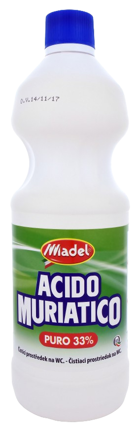 MADEL IO Acido muriatico 1l, čistič WC s kyselinou 33%- WC čistič