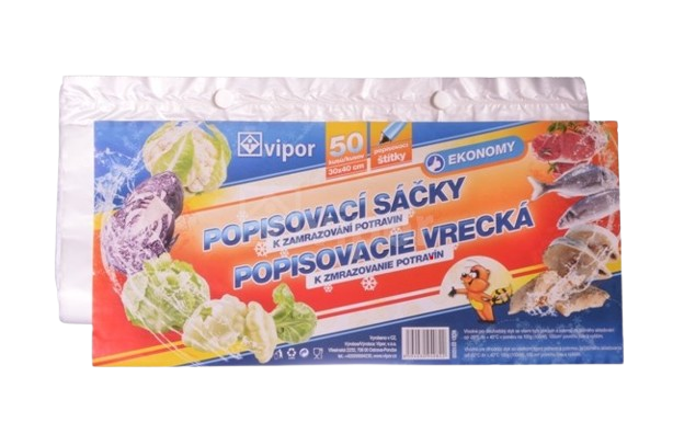 Mikrotenové sáčky 50ks, 15my, 30x40cm, trhací, zamrazovací