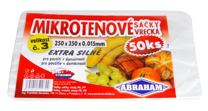 Mikrotenový sáček 25x35cm, 15my, 50ks, extra silné