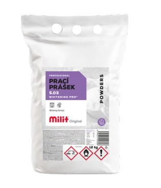 Milit prací prášek Whitening Pro 12kg na bílé prádlo