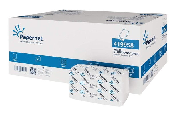 Papírové ručníky ZZ 2-vr. bílé, bělost 78%, 3990ks, Papernet (náhrada za 406343)