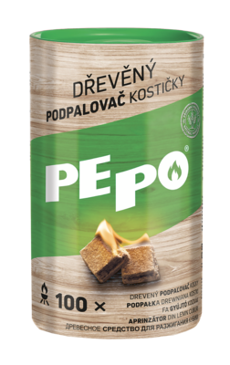 PE-PO dřevěný podpalovač kostičky 100ks FSC