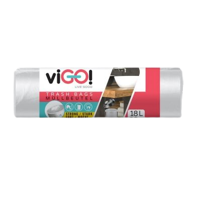 Pytle na odpad viGO! HD Q046, 18l, 30ks/role, 6my, 40x50cm, bílé