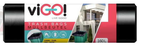 Pytle na odpad viGO! LDPE Q113, 160l, 10ks/role, 90x110cm, černé