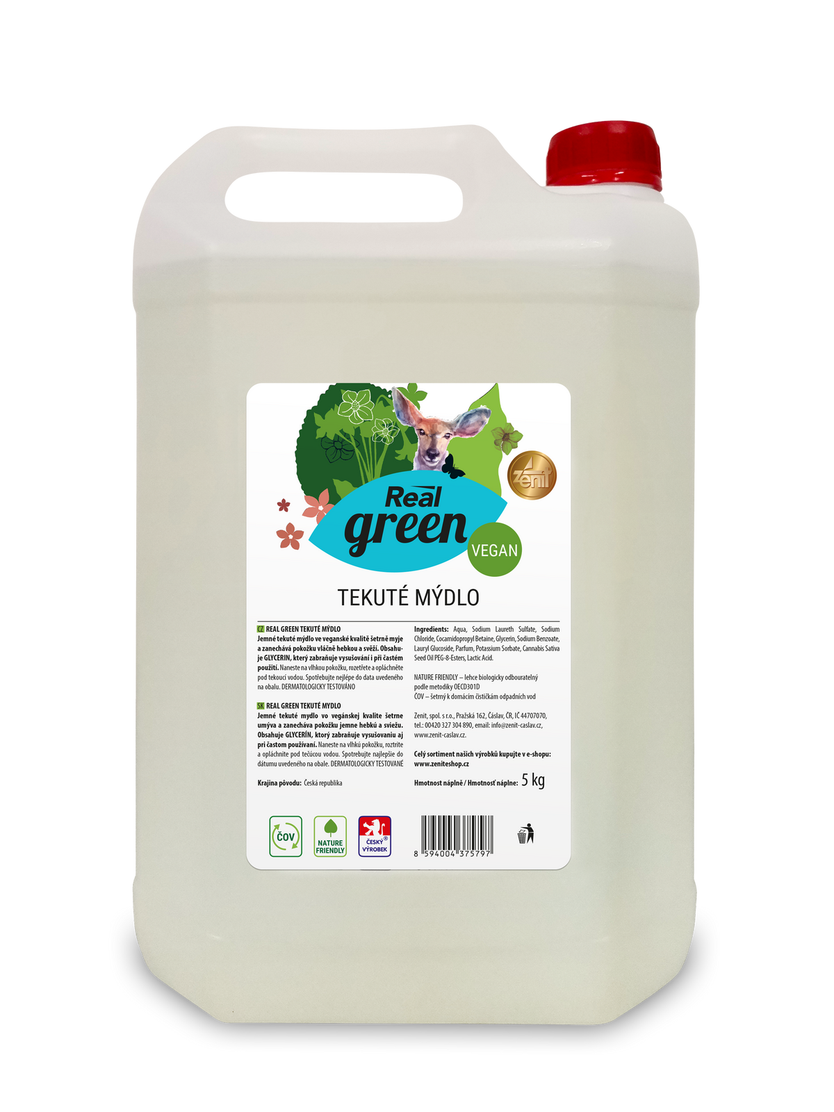 Real green 5kg tekuté mýdlo