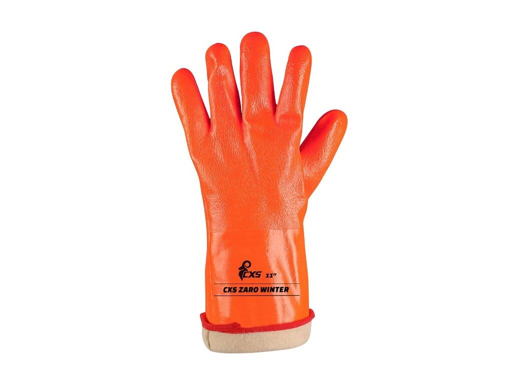 Rukavice ZARO WINTER, zimní, máčené v PVC, oranžové, vel. 11