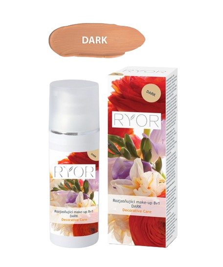RYOR Rozjasňující make-up 8v1 DARK 30ml dávkovač