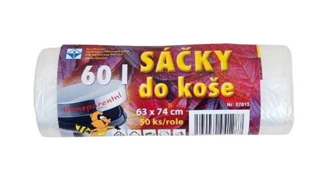 Sáček do koše HDPE 63x74cm 50ks transparentní