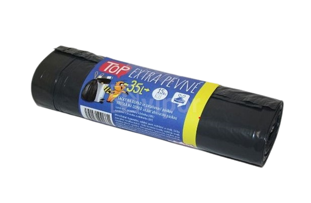 Sáčky na odpad LDPE extra TOP, 35l,15ks, 40my, černé