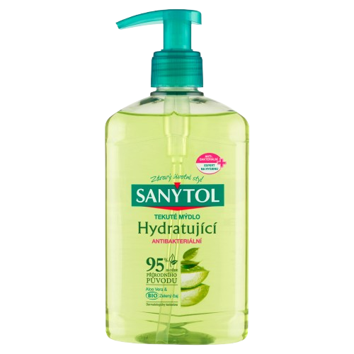 SANYTOL antb.mýdlo 95% přír.složení hydratující 250ml Aloe Vera&Zelený čaj
