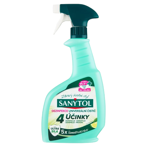 SANYTOL Dezinfekce univerzální čistič sprej 4 účinky 500ml Limeta