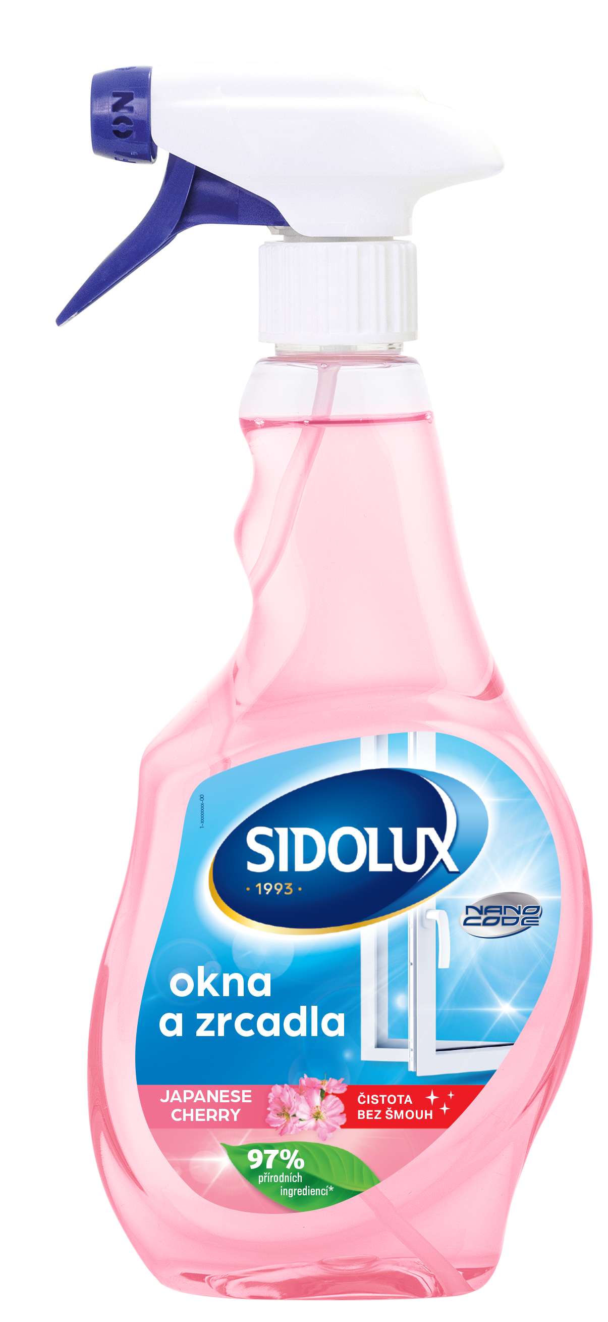 SIDOLUX Okna a zrcadla NANO CODE - Japanese cherry - čistič oken 500ml