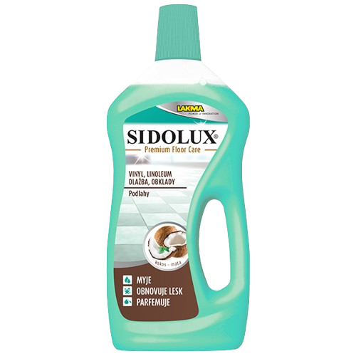 SIDOLUX PREMIUM FLOOR CARE VINYL, LINOLEUM, DLAŽBA, OBKLADY - KOKOS+MÁTA 0,75L
