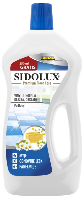 SIDOLUX Premium floor care VINYL, LINOLEUM,DLAŽBA,OBKLADY MARSEILLSKÉ M.0,75l+0,25l ZDARMA