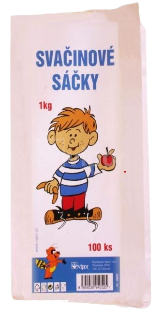 Svačinové papírové sáčky 1kg 100ks (11x28cm+3cm sklad))