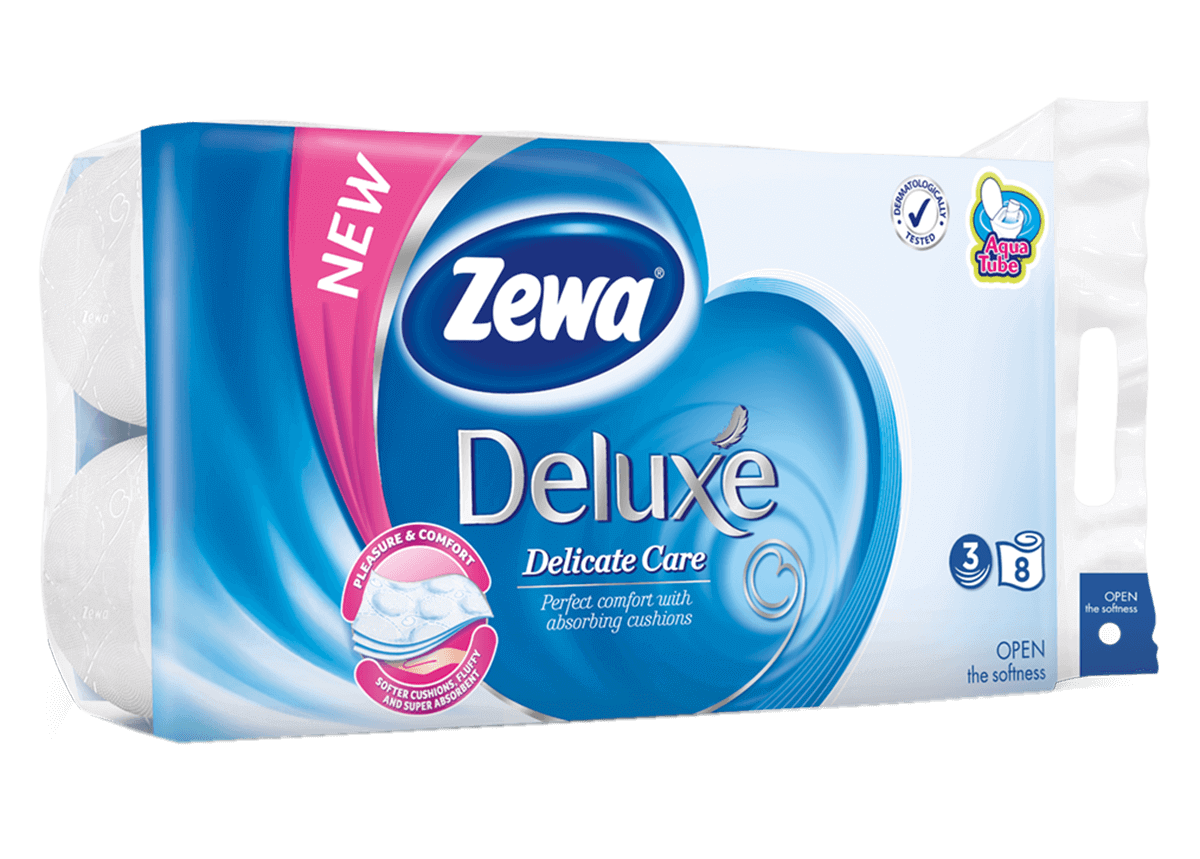 Toaletní papír Zewa Deluxe bílý Delicate care 3vr., (8ks)