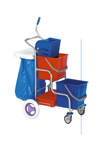 Úklidový vozík Kamzík 1x70l+držák magnet.fixový 40cm+mop fix.univerzal 40cm+tyč elox 140c