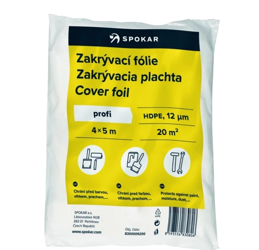 Zakrývací fólie 4x12,5m HDPE 12my