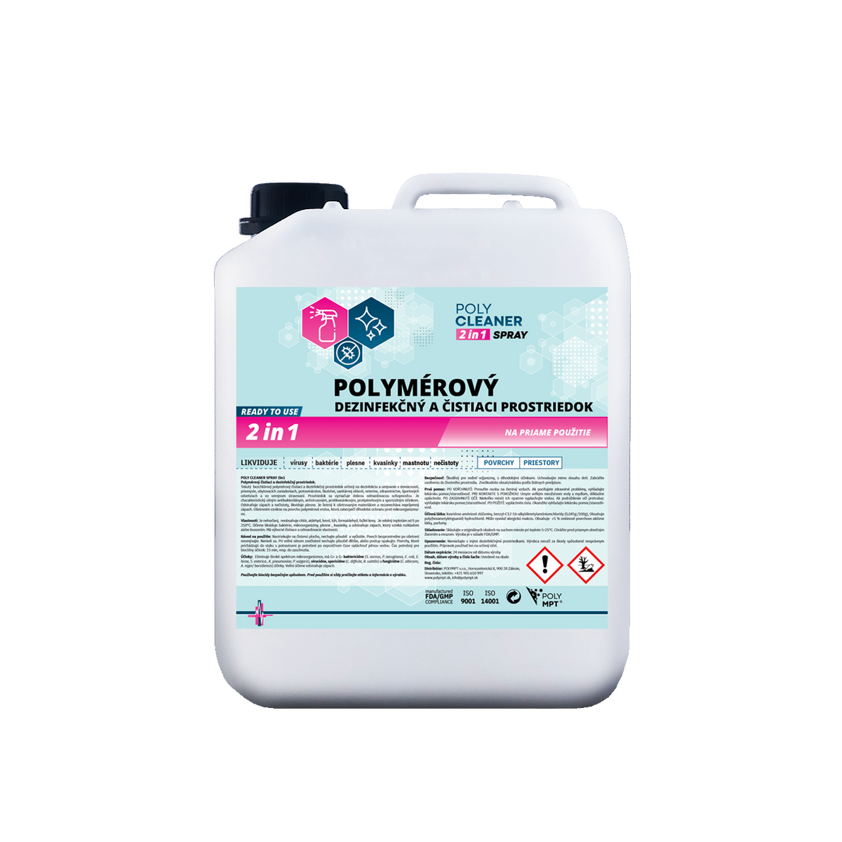 POLY CLEANER SPRAY 2 v 1 univerzální čistící a polymerový dezinfekční prostředek