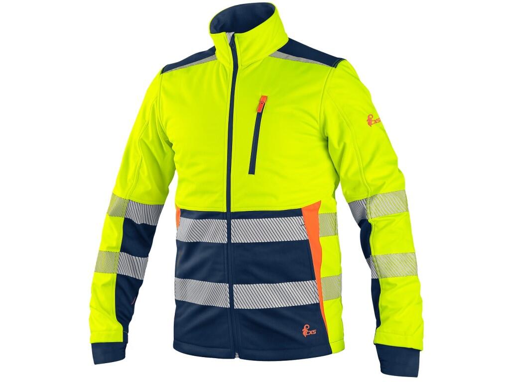 Bunda CXS BENSON výstražná softshell pánská