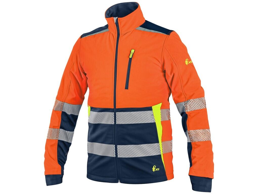 Bunda CXS BENSON výstražná softshell pánská