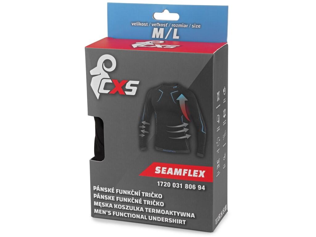 Tričko CXS SeamFlex, funkční, dlouhý rukáv, pánské, černo-modré