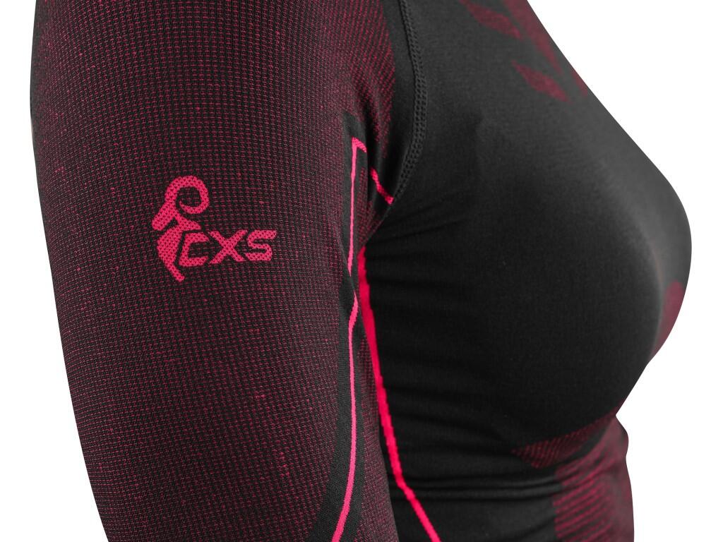 Tričko CXS SeamFlex LADY, dámské, funkční, černo-růžové